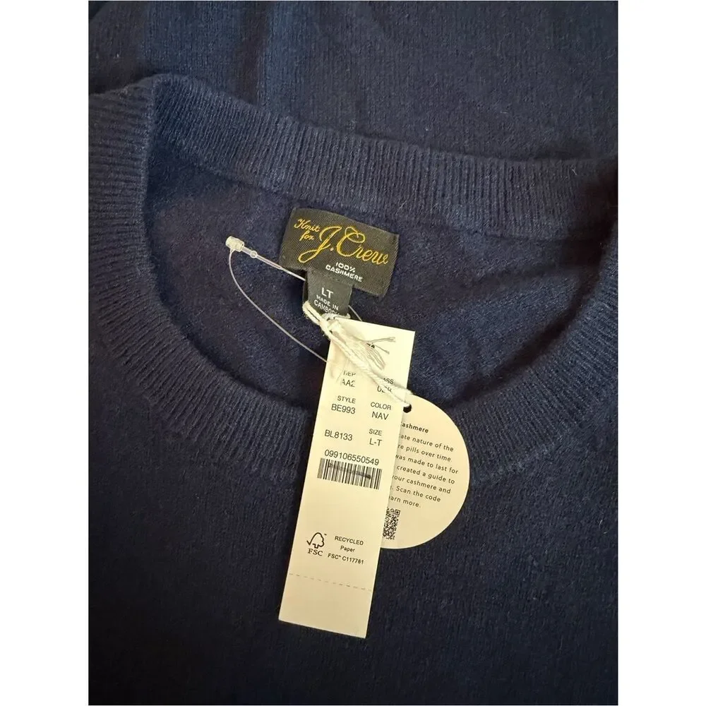 J.Crew Tall cashmere crewneck sweater NWT Size L-T